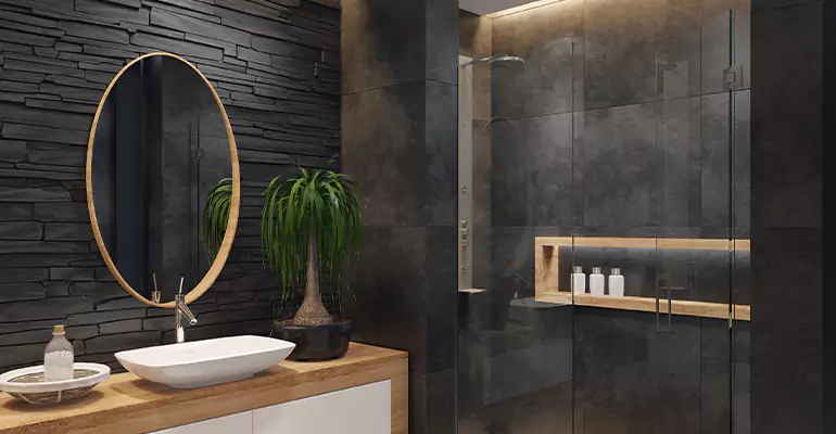 Bathroom Floor Tile Remodel in Hickory