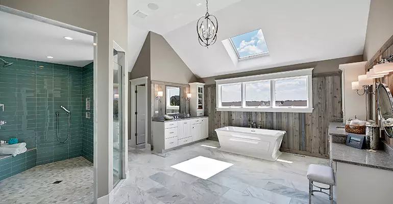 Guest Bathroom Flooring Remodel in Hickory