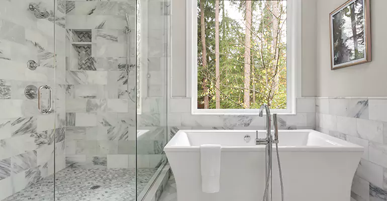 Bathtub to Tile Shower Conversion in Hickory